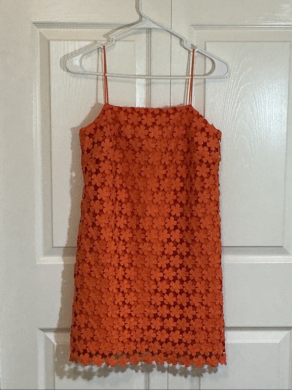 Idem ditto Floral Lace Spaghetti-Strap Mini Dress - Orange